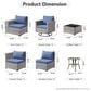 HOMLUX 9-Piece Wicker Sectional Patio Furniture Set in Denim Blue, , large