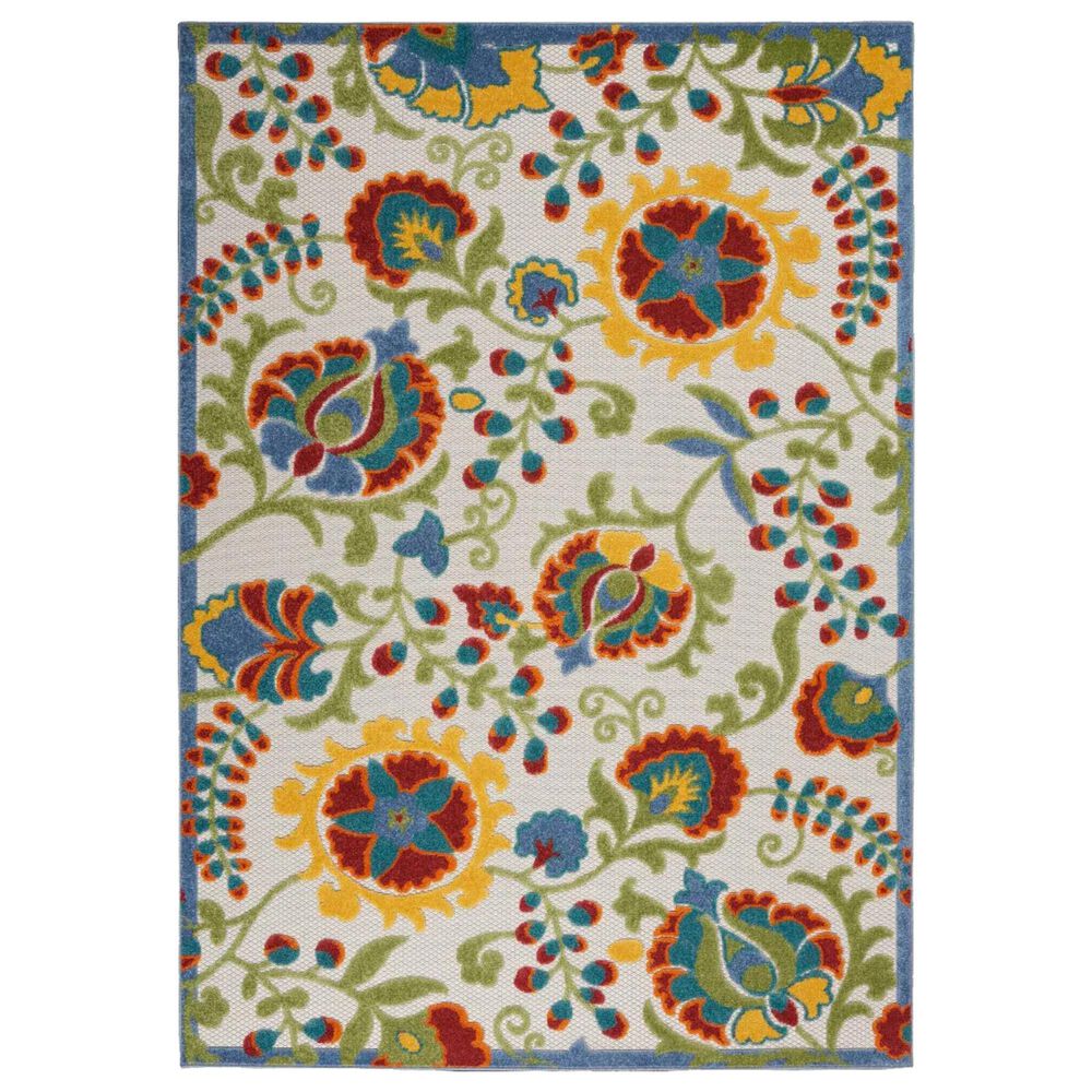 Nourison Aloha ALH17 3"6" x 5"6" Ivory and Multicolor Indoor/Outdoor Area Rug, , large