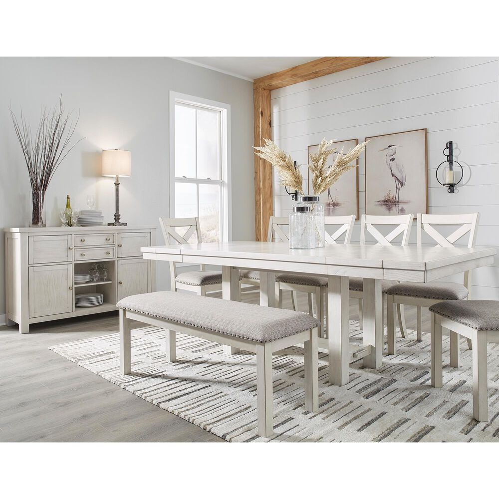 Ashley Robbinsdale 49&quot; Counter Height Bench in Antique White, , large