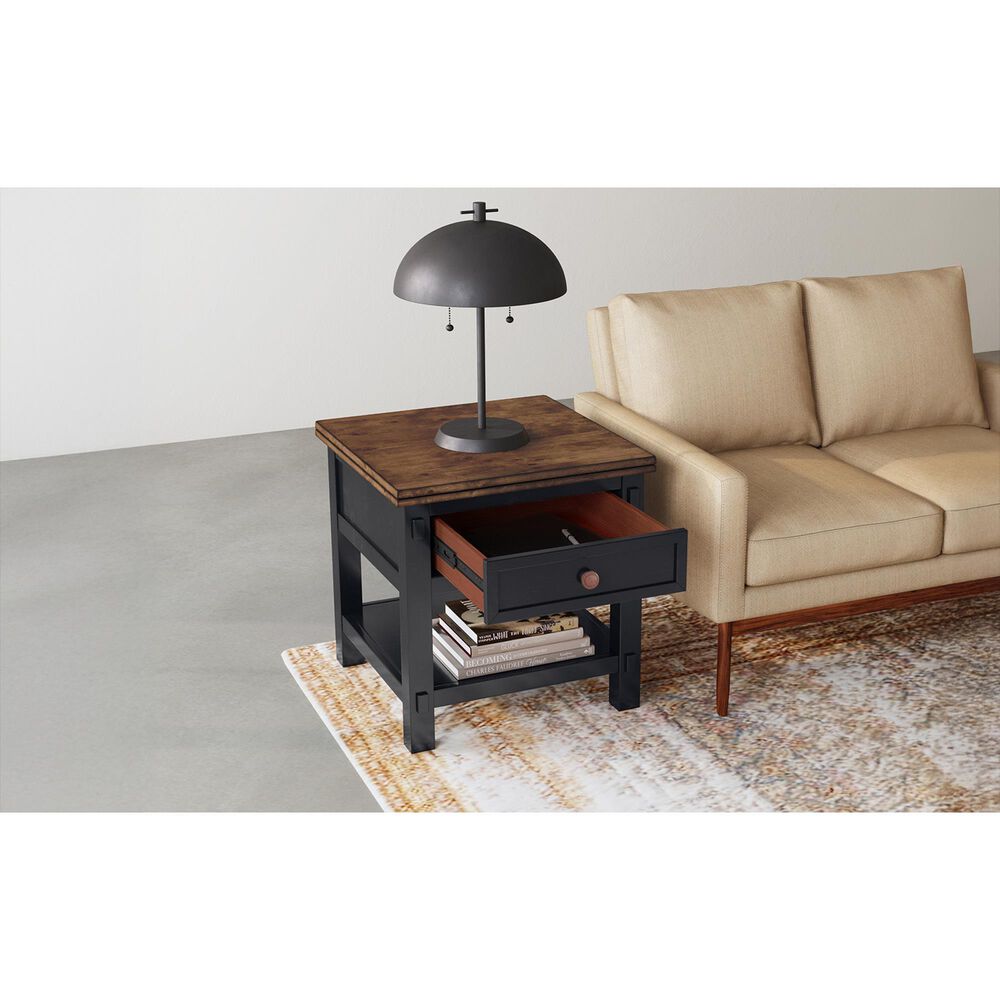 A-America Stormy Ridge End Table in Chickory and Slate Black, , large