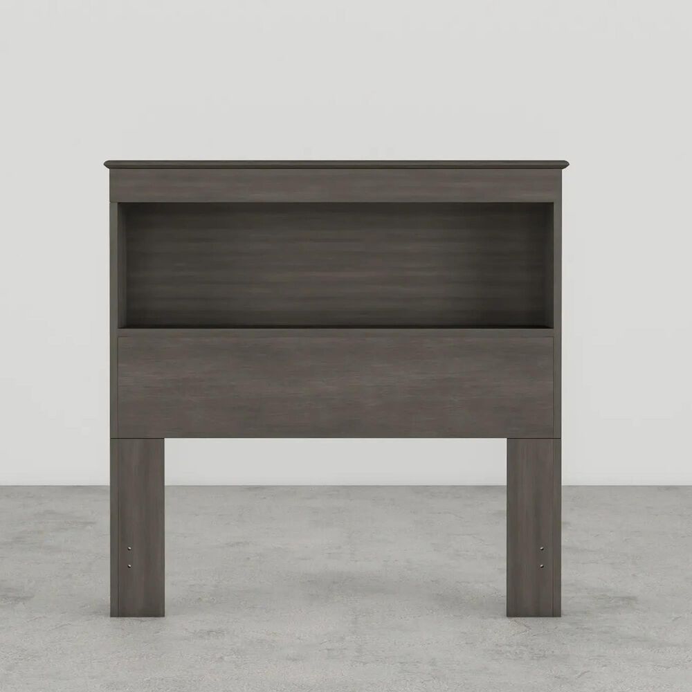 Lemoore Essential Twin Bookcase Headboard in Storm Grey, , large