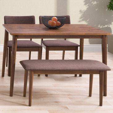 CorLiving Branson 4-Piece Dining Set in Warm Walnut/Brown, , large