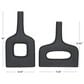 Maple and Jade 2-Piece Donut Shaped Decorative Vase Set in Matte Black, , large