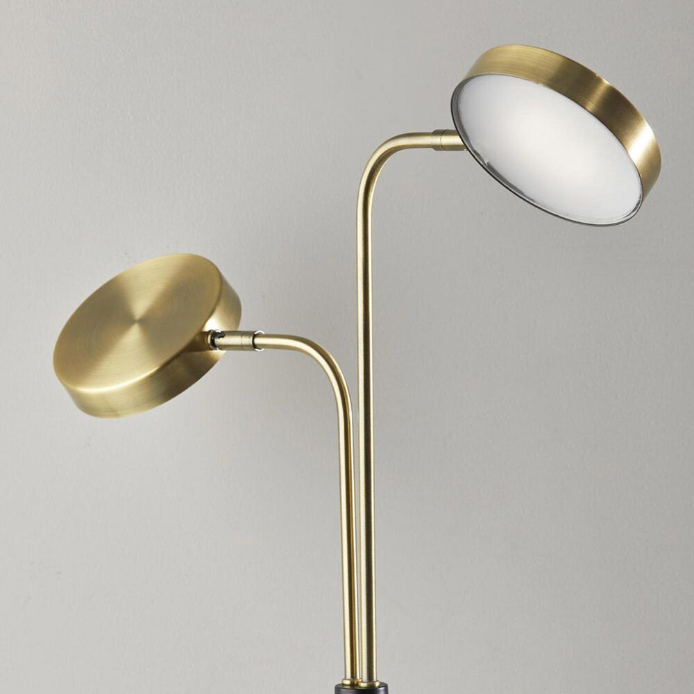 Adesso Rowan LED Smart Switch Desk Lamp in Antique Brass and Black, , large