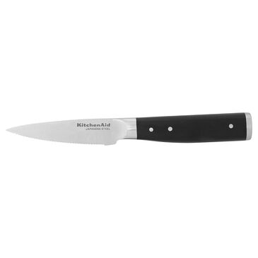KitchenAid Gourmet 3.5" Serrated Paring Knife in Stainless Steel and Black, , large