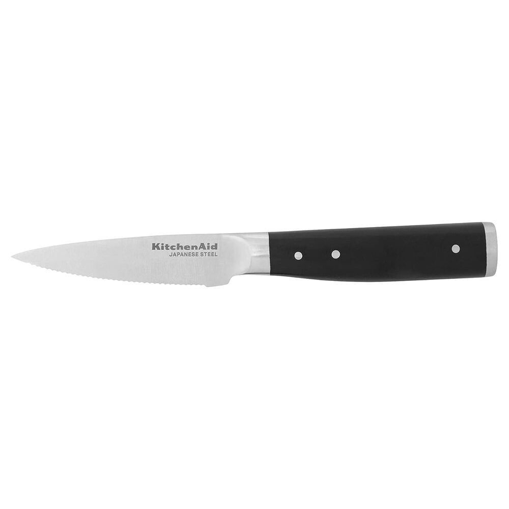 KitchenAid Gourmet 3.5" Serrated Paring Knife in Stainless Steel and Black, , large