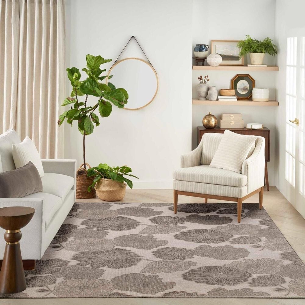 Nourison Garden Oasis Natural 8&#39; x 10&#39; Indoor/Outdoor Area Rug, , large