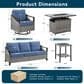 Sunwell Garden 8-Piece Patio Conversation Set with Fire Pit in Navy, , large
