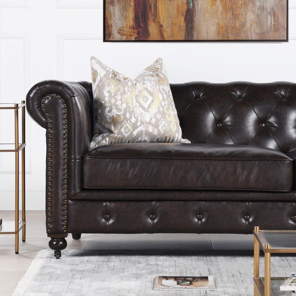 Jennifer Taylor Home Winston Sofa in Vintage Brown Nebraska Furniture Mart