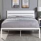 Hearth and Haven Queen Platform Bed with Slat Headboard in White, , large