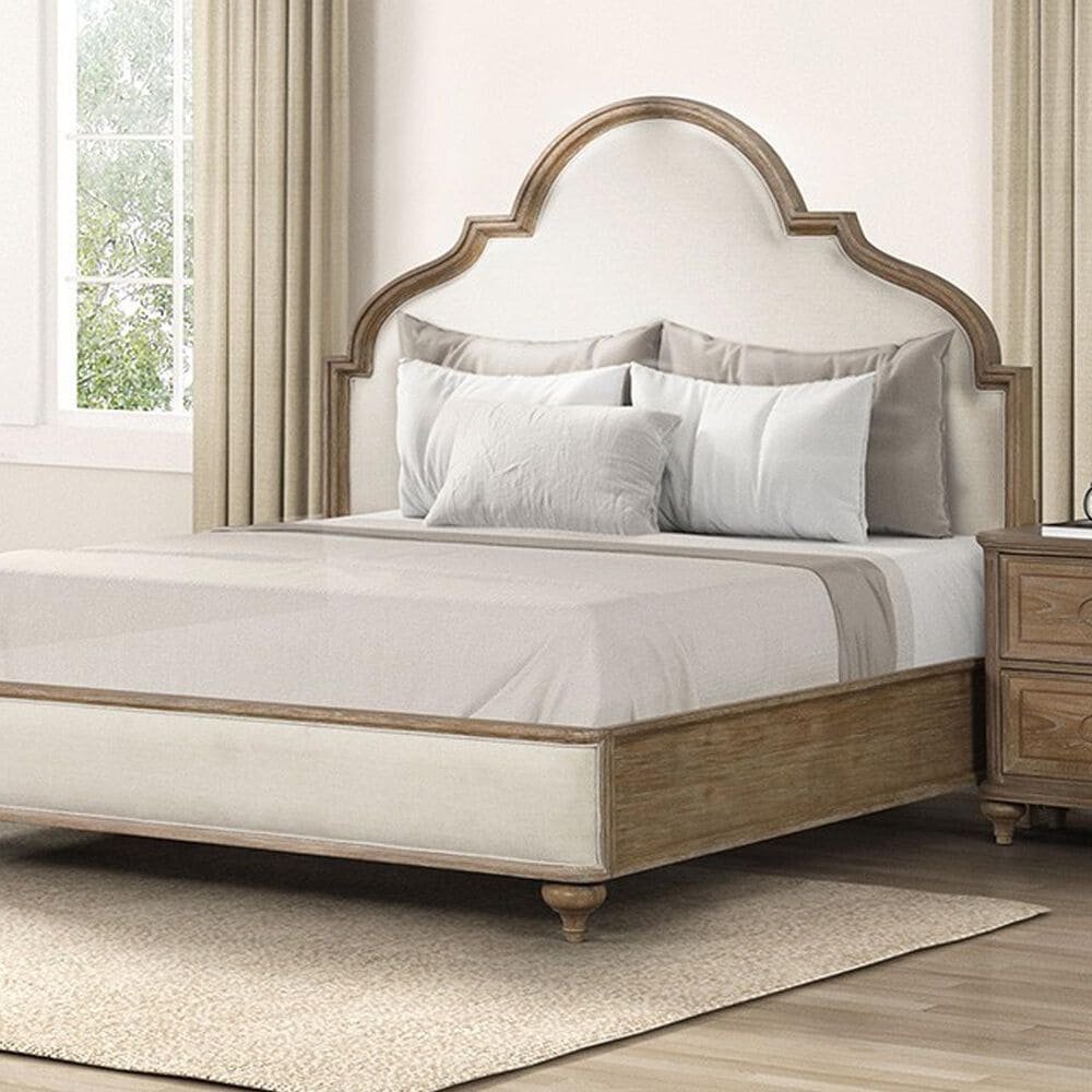 Furniture of America Lyris Queen Panel Bed in Rustic Oak, , large