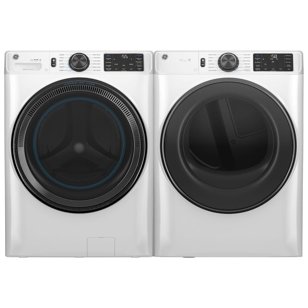 GE Appliances 5.0 Cu. Ft. Washer and 7.8 Cu. Ft. Gas Dryer in White, , large
