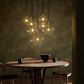 Four Hands Cluster 7-Light Chandelier in Burnished Brass and Black, , large