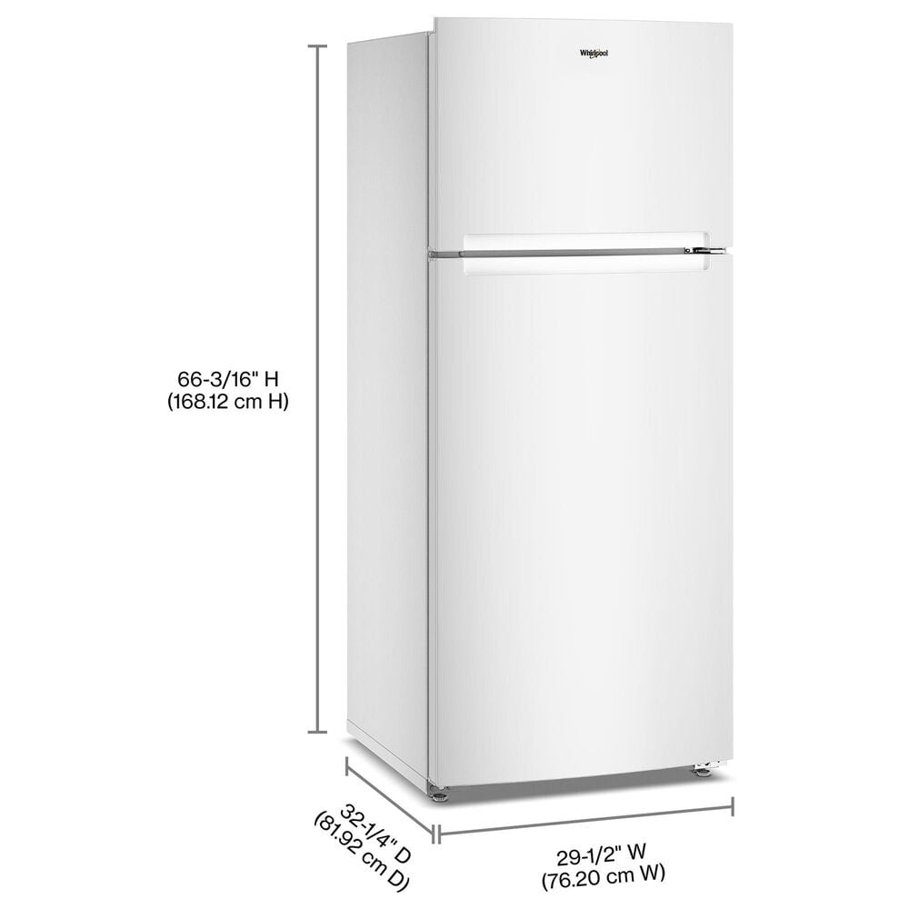 Whirlpool 18 Cu. Ft. Top Freezer Refrigerator with Total Coverage Cooling in White, , large