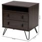 Baxton Studio Glover 2-Drawer Nightstand in Dark Brown and Black, , large