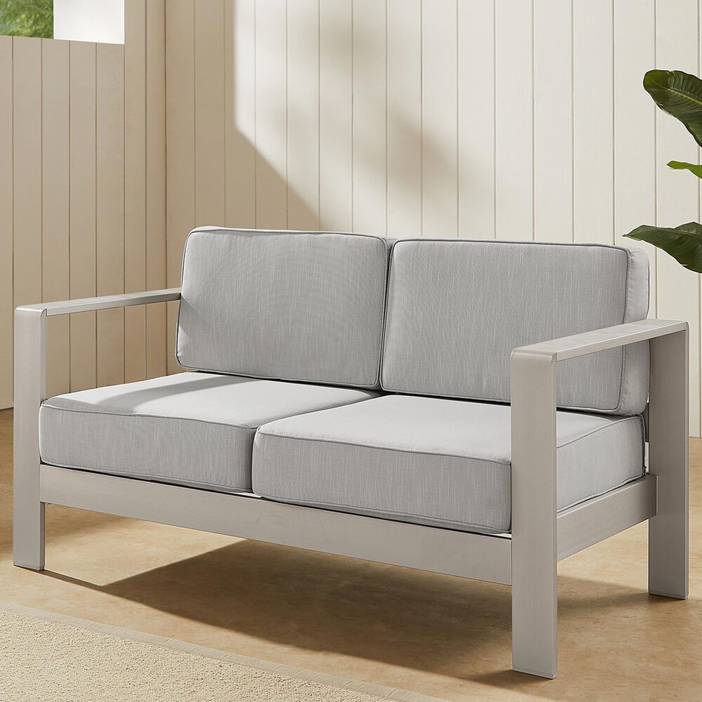 Linon Home Decor Karah 2-Seater Outdoor Sofa in Grey, , large