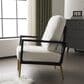 Hearth and Haven Velvet Lounge Arm Chair with Gold Metal Legs in White, , large
