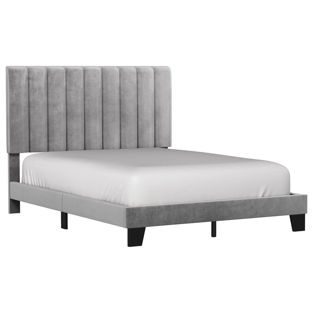 Richlands Furniture Crestone Queen Upholstered Platform Bed in Gray, , large