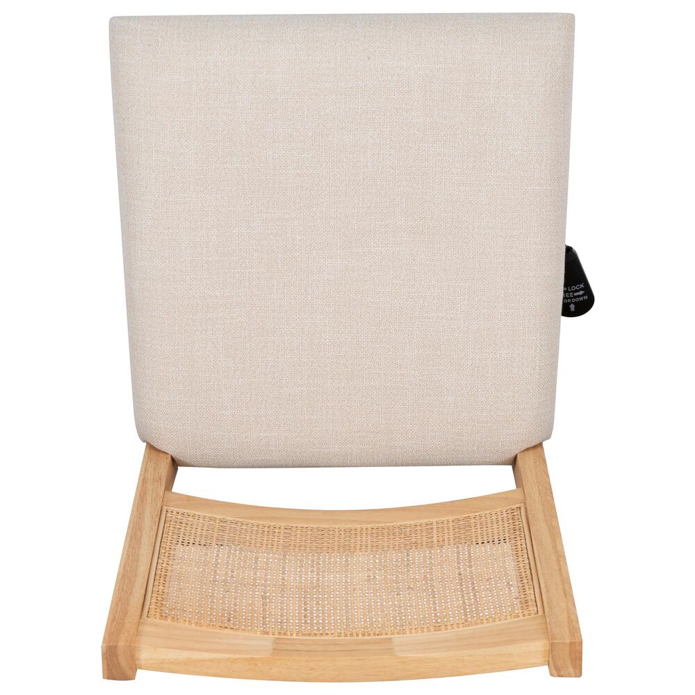 Linon Home Decor Bauer Swivel Office Chair with Cream Cushion in Natural, , large