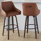 LumiSource Hannah Swivel Bar Stool with Camel Faux Leather Upholstery in Walnut and Black (Set of 2), , large