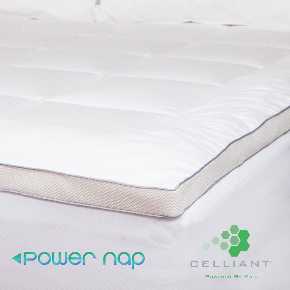 Allied Home Powernap California King Plush Down Alternative Mattress Pad in White, , large