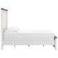 Ashley Rustic Queen Panel Bed in White and Brown, , large