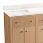 Kohler Malin 72" Double Bathroom Vanity in White Oak with 3 cm White Quartz Top and Rectangular Sinks, , large