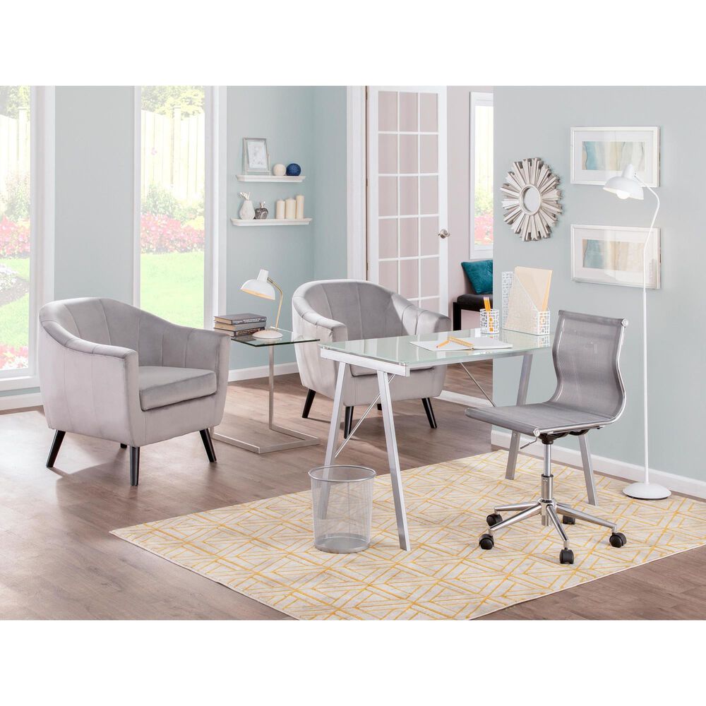 Lumisource Zenn End Table in Stainless Steel and Clear, , large