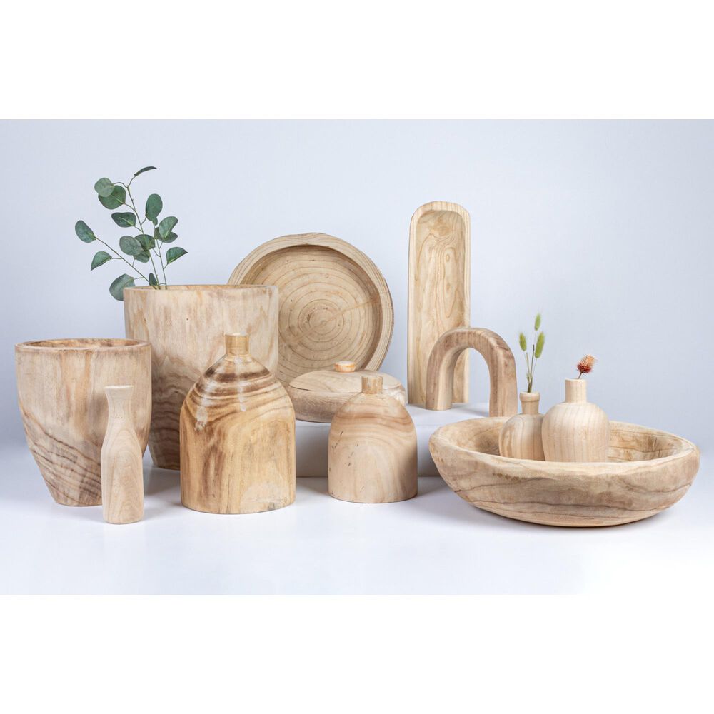 Creative Coop Decorative Wood Oval Bowl in Natural, , large
