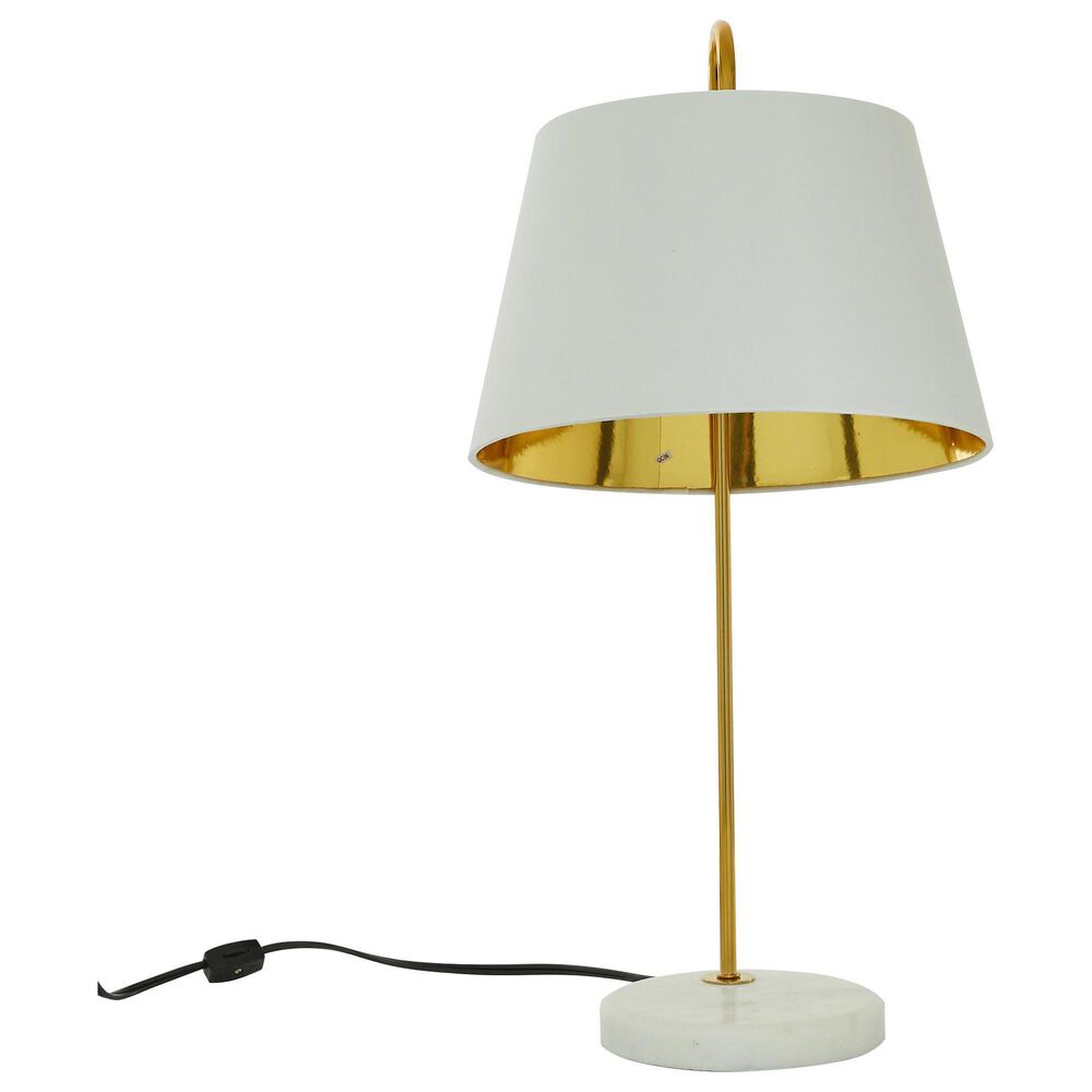 Maple and Jade Modern Table Lamp in Gold and White, , large
