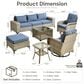 HOMLUX 8-Piece Patio Sectional Set in Denim Blue, , large