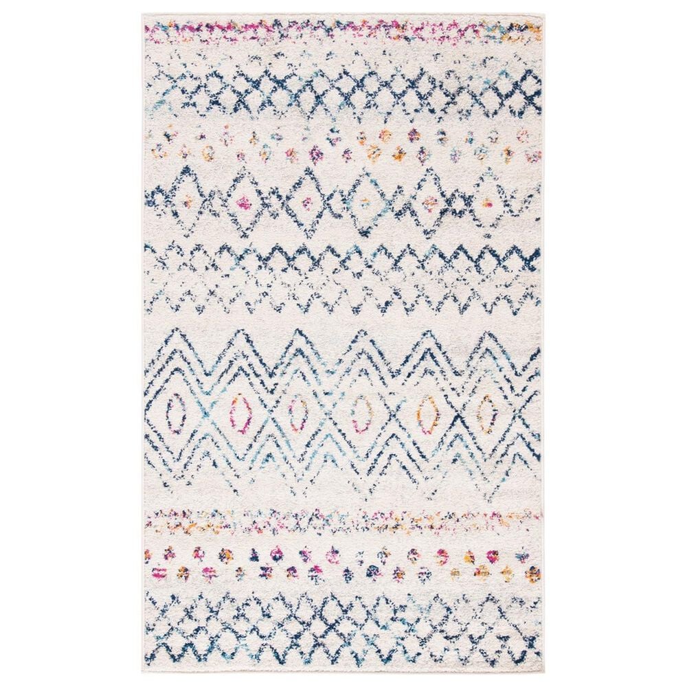 Safavieh Madison MAD798B 4" x 6" Ivory and Navy Area Rug, , large