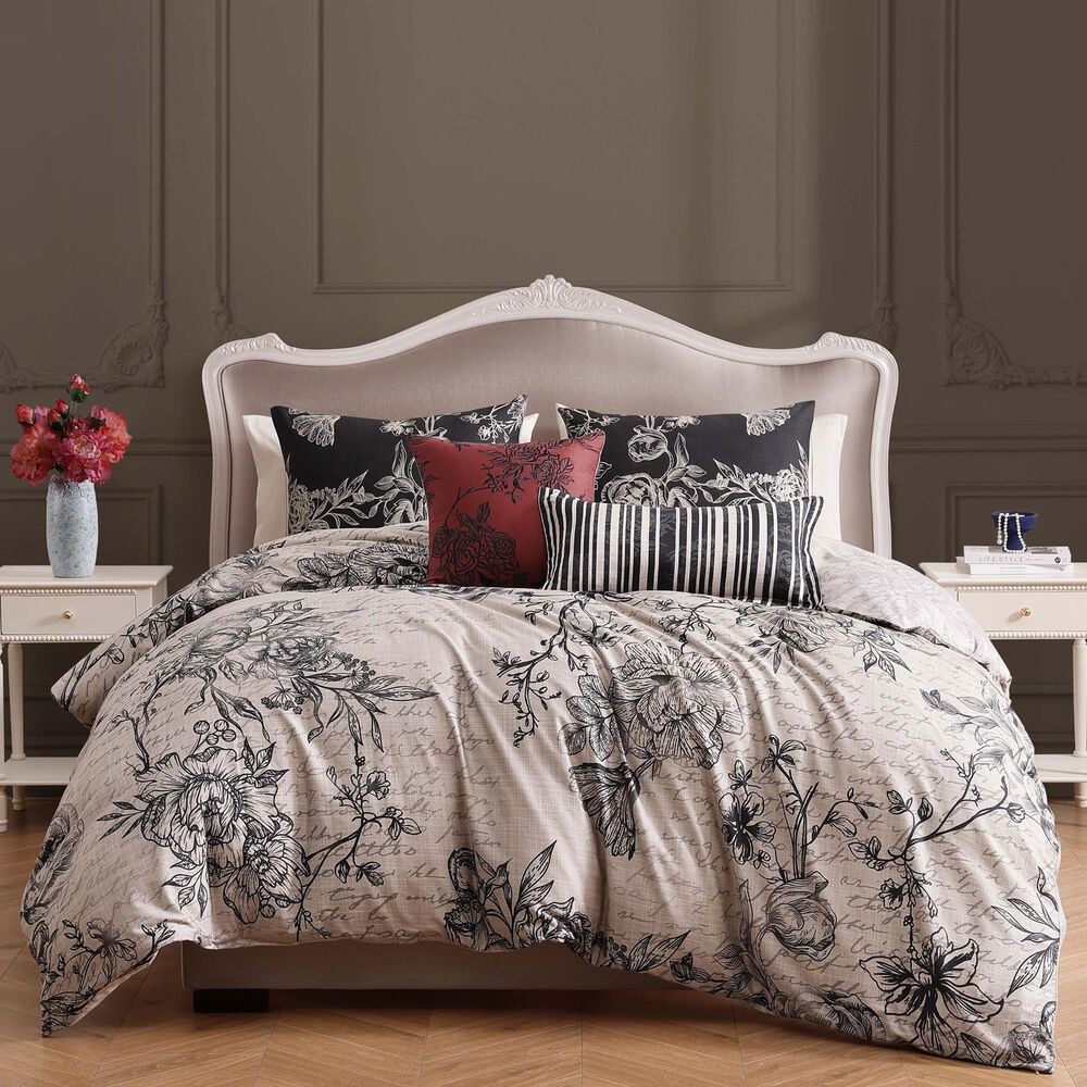 Bebejan 5-Piece Queen French Linen Comforter Set in Tan, , large