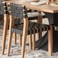 Nest Home Collections Wood and Black Faux Leather and Natural Finish Dining Side Chair, , large