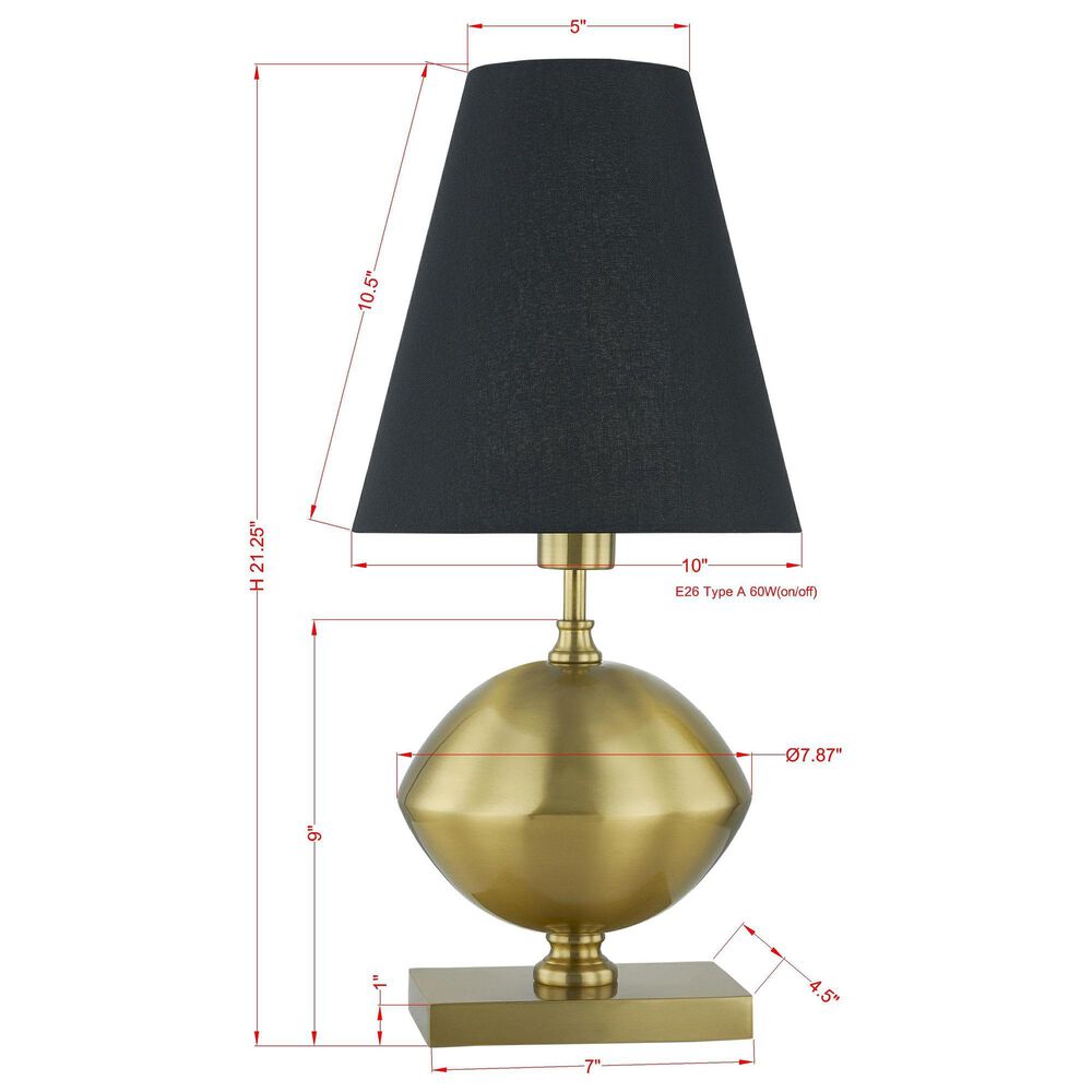 Southern Lighting Selma Table Lamp in Antique Brass, , large