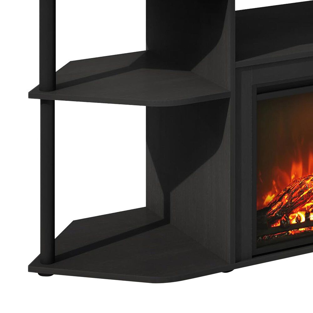 HOMLUX 47" Corner TV Stand with No Heat Electric Fireplace in Americano and Black, , large