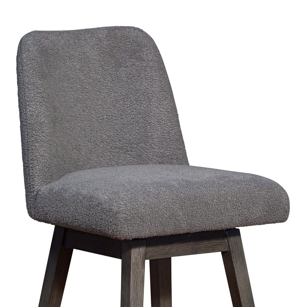 Blue River Amalie Swivel Barstool with Grey Boucle Cushion in Grey Oak, , large