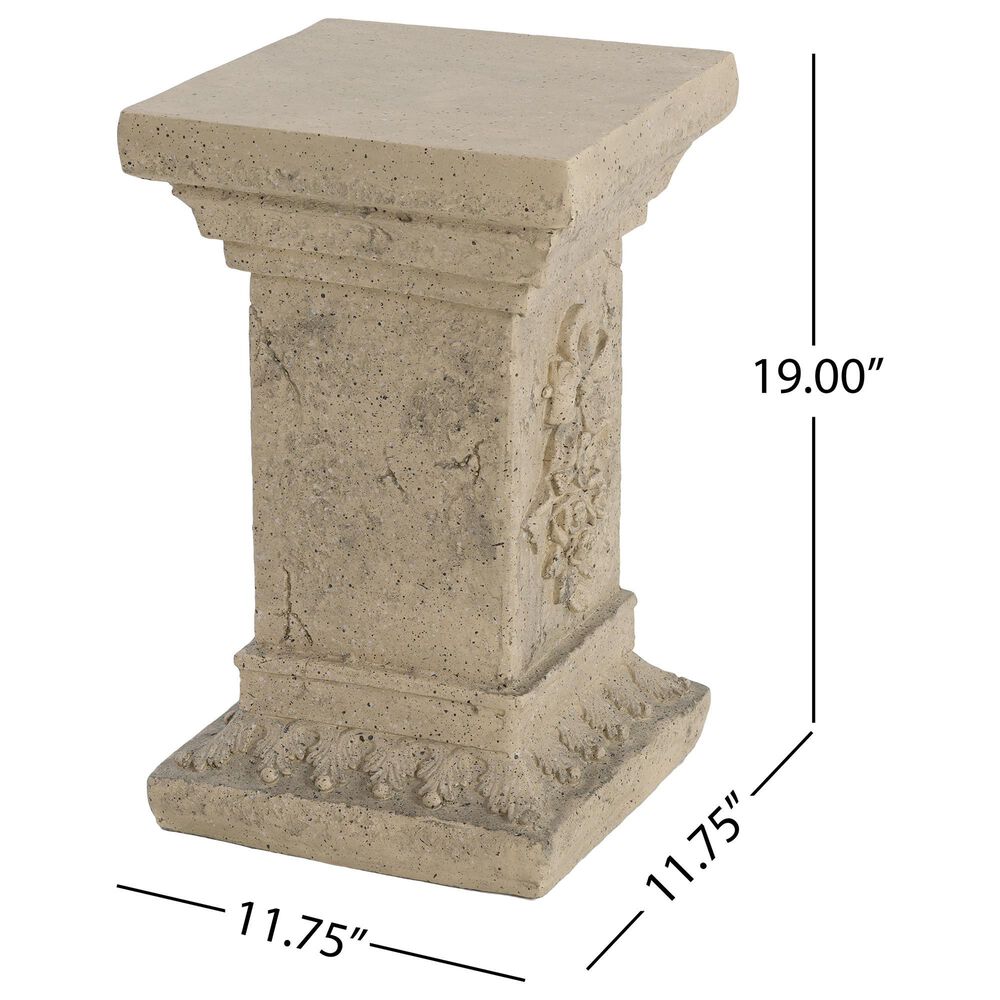 Hearth and Haven Outdoor Pedestal Column Plant Stand in Sand, , large