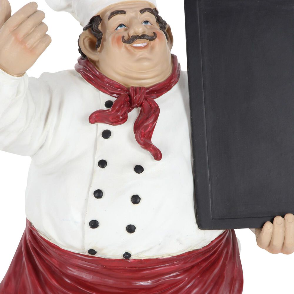 Maple and Jade Polystone Chef Decorative Sign in Black, Red and White, , large