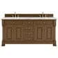 James Martin Vanities Brookfield 72" Double Bathroom Vanity in Honey Oak with 3cm Carrara White Marble Top and Rectangular Sinks, , large