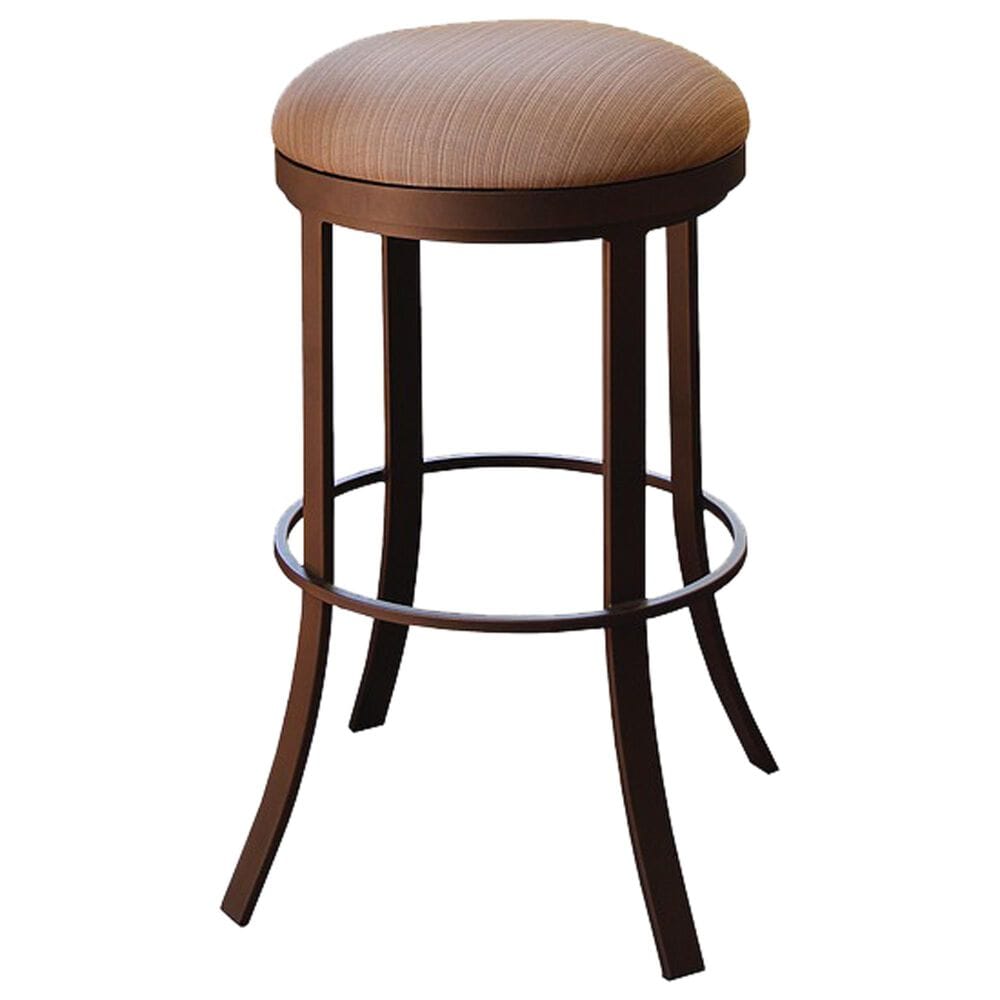 Delaware Dining Bailey 26" Backless Patio Swivel Barstool with Dupione Oak Seat in Sun Bronze, , large