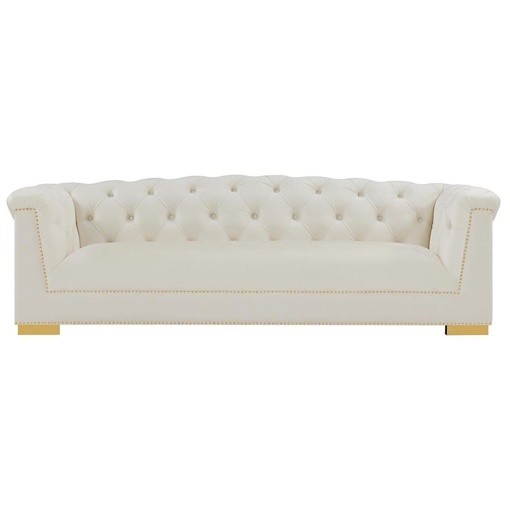 Tov Furniture Farah Velvet Sofa in Cream Velvet, , large