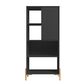 Dayton Bowery 5-Shelf Bookcase in Black/Oak, , large