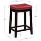 Linon Home Decor Claridge Counter Stool with Red Cushion in Dark Brown, , large