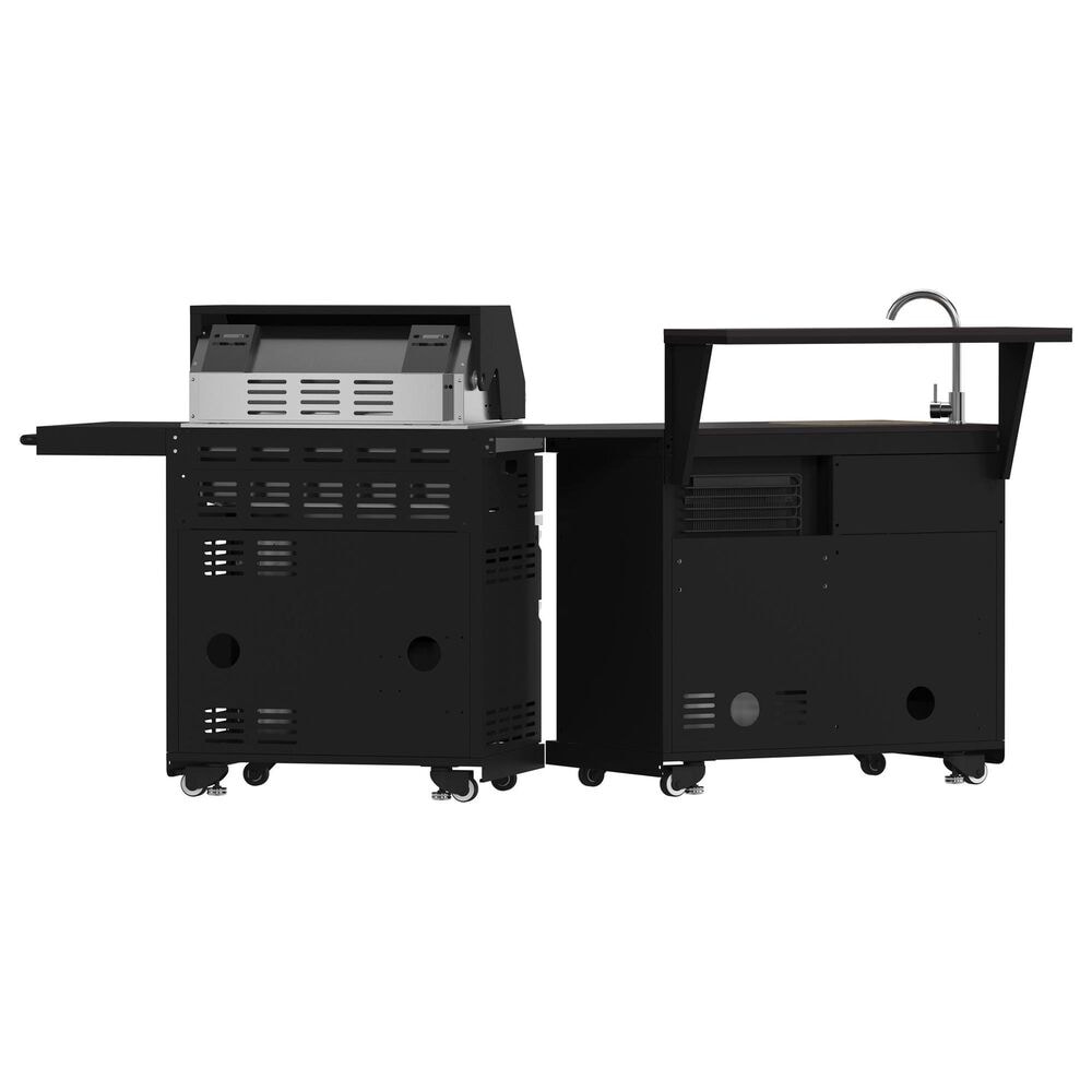 Forno All'Aperto 2-Piece Outdoor Kitchen Grill Set with Bar and Beverage Center in Black, , large