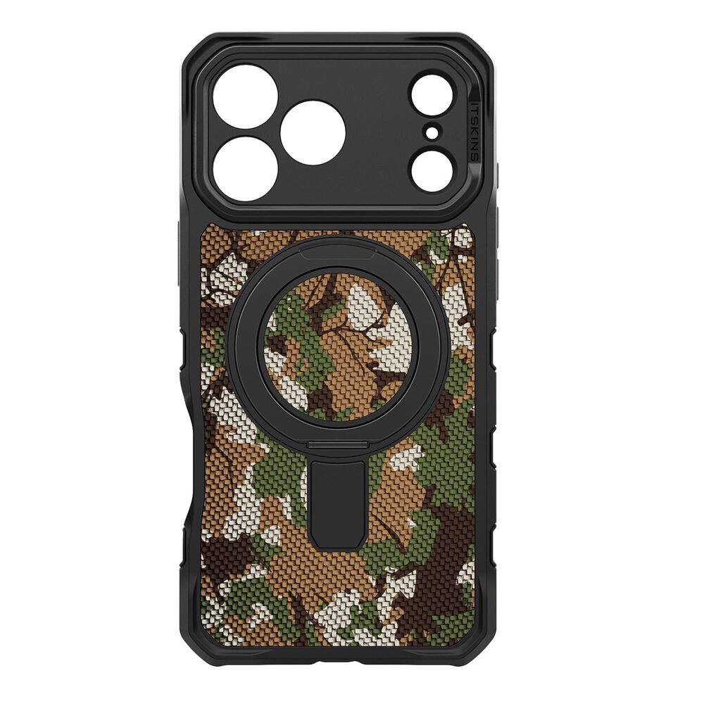 ITSkins Supreme_R Stand Nylon MagSafe Case for Apple iPhone 17 Pro Max - Camouflage Green, , large