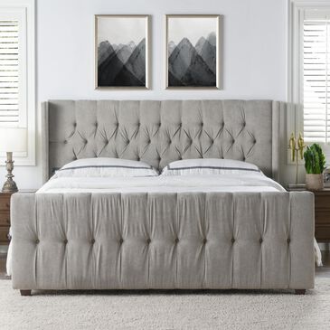 Jennifer Taylor Home David Tufted Wingback King Bed in Silver Grey, , large