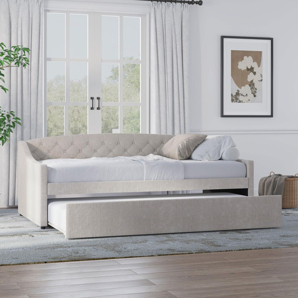 The Monday Company Zoey Upholstered Daybed with Trundle in Beige, , large