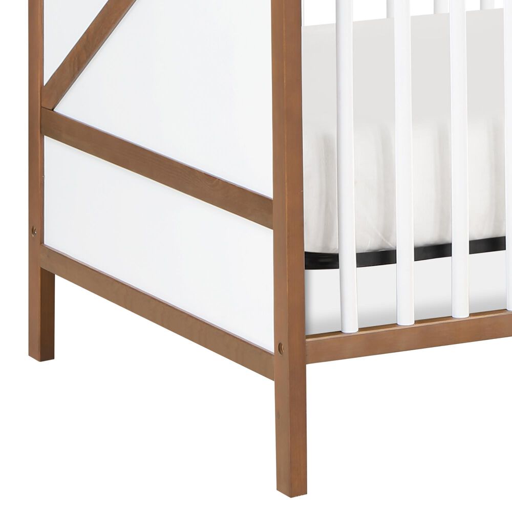 Hearth and Haven Pixie Zen 3-In-1 Convertible Crib in Walnut and White, , large