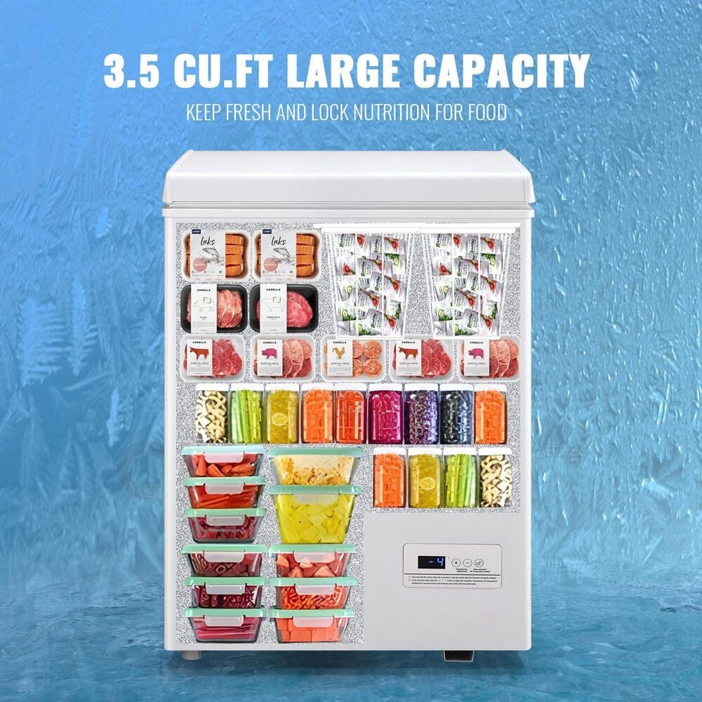 HOMLUX 4 Cu. Ft. 21" Chest Freezer with 2 Removable Baskets in White, , large